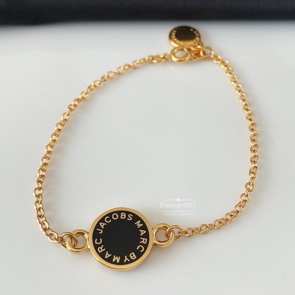 Marc Jacobs black logo charm bracelet